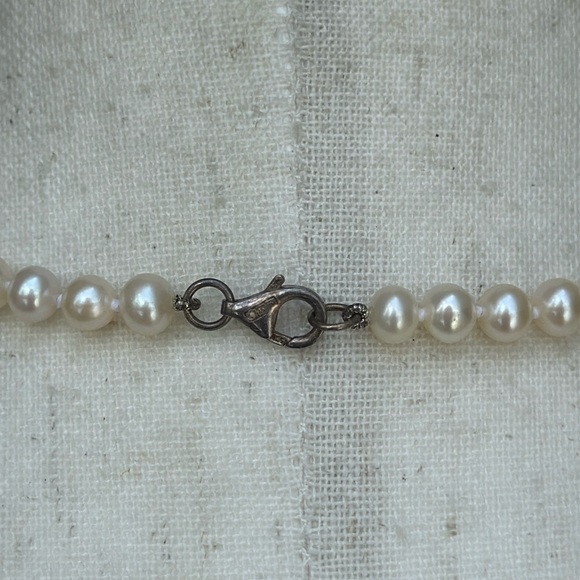 Orfevrerie Wiskemann vintage 925 ivory white freshwater pearl necklace - Picture 6 of 6